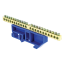 Шина "0" N (6х9мм) 22 отверстия латунь синий изолятор на DIN-рейку EKF PROxima