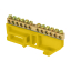 Шина "0" N (6х9мм) 12 отверстий латунь желтый изолятор на DIN-рейку розничный стикер EKF PROxima