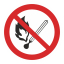Наклейка "Запрещается пользоваться открытым огнем и курить" Р02 (200х200мм.) EKF PROxima