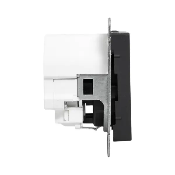 Механизм розетки с USB-C - 2шт, 16А, с заземлением, со шторками, чёрный Эпика EKF