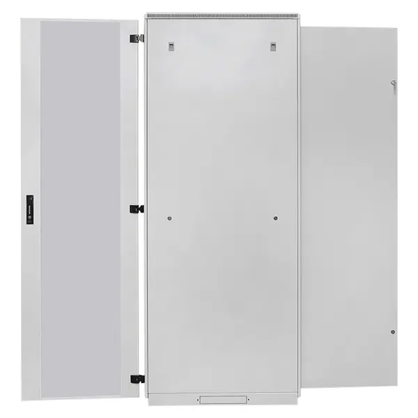 Шкаф напольный 19" TERACOM PRO 42U 600x600 мм двери стеклянная с замком-ручкой и металлическая серый