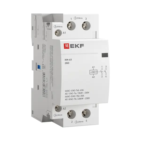 Контактор модульный КМ 63А 2NO 230В АС (2 мод.) PROXIMA EKF