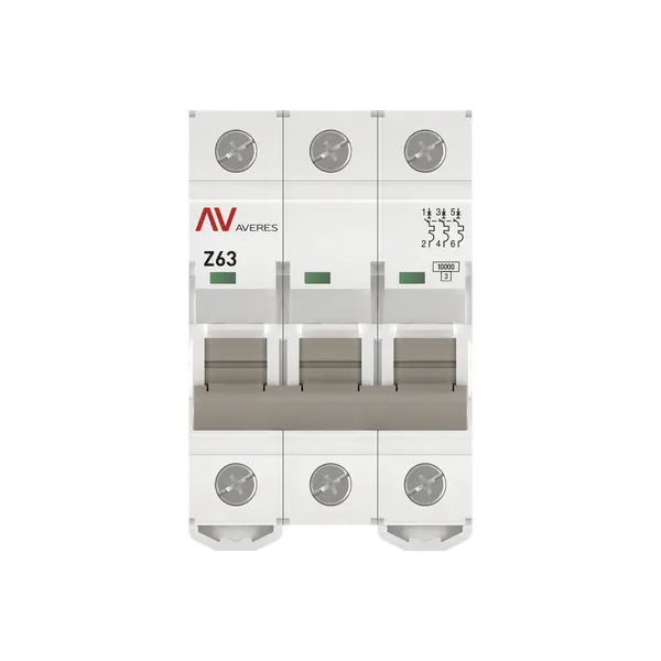 Выключатель автоматический AV-10 3P 63A (Z) 10kA EKF AVERES