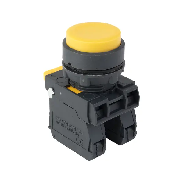 Кнопка выпирающая SB-25 без фиксации 1NO+1NС желтая IP65 EKF