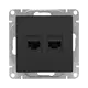 Механизм розетки RJ45 - 2шт, (cat6), чёрный Эпика EKF
