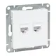 Механизм розетки RJ45 - 2шт, (cat6), белый Эпика EKF