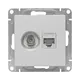 Механизм розетки TV+RJ45 (cat5), алюминий Эпика EKF