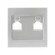 Валенсия лицевая панель розетки RJ-45 1-местная сталь EKF