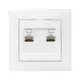 Валенсия розетка компьютерная RJ-45 2-местная белая EKF