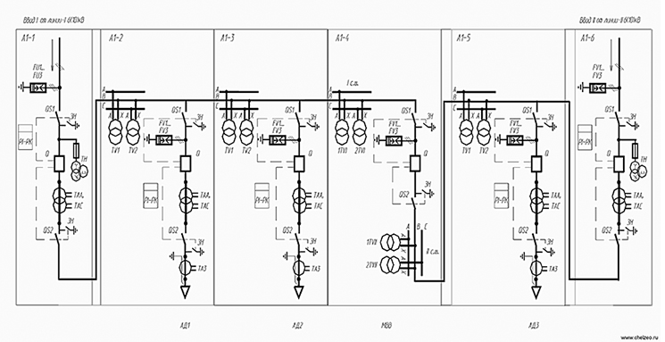Типовые схемы распределительных устройств. Схема КРУ 10 кв с вакуумным выключателем. Комплектное распределительное устройство 10 кв схема. КРУН-10 кв наружной установки схема. Схема релейной защиты КРУН 10кв.